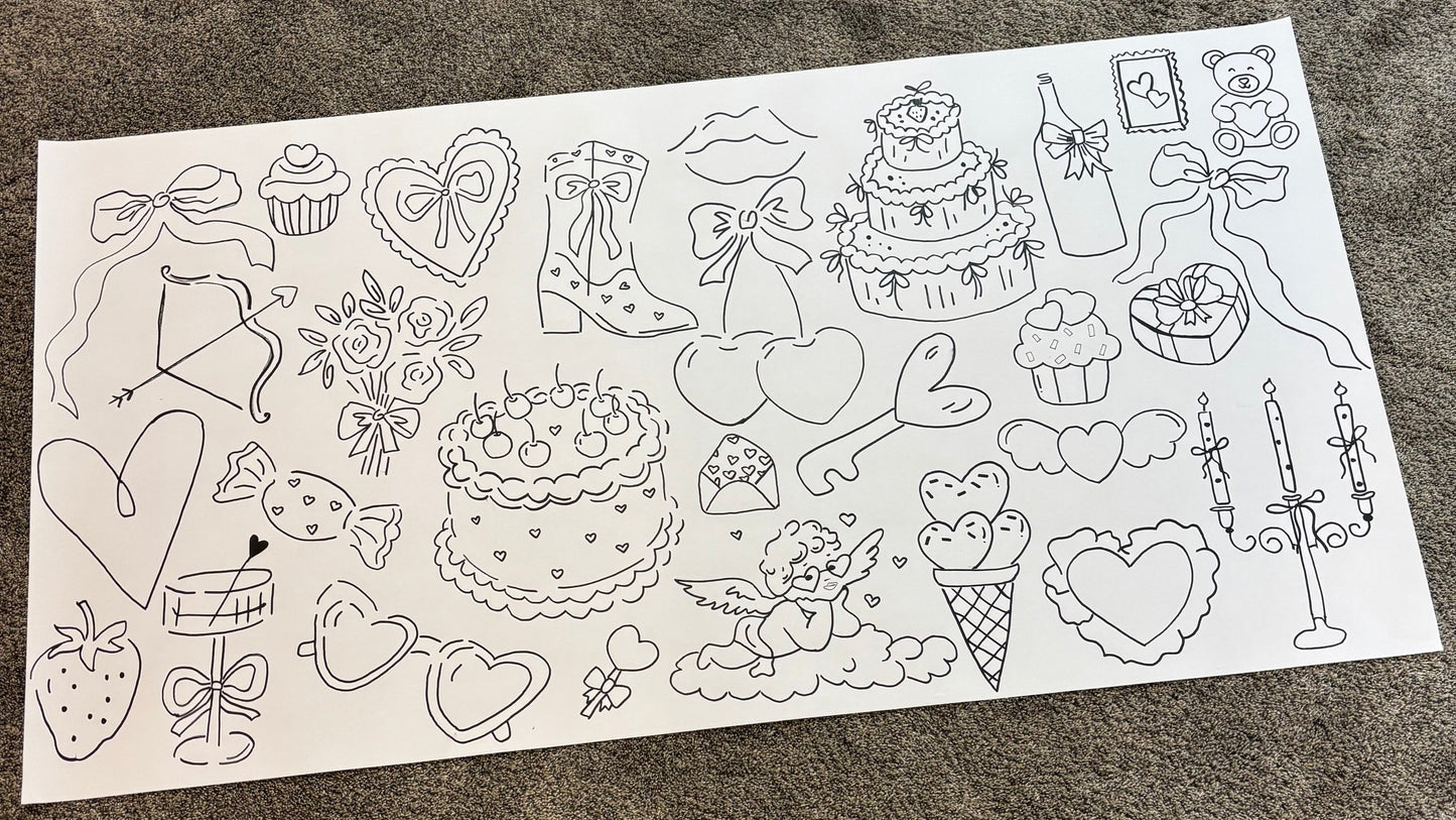 Valentine’s Jumbo Coloring Sheet - READY TO SHIP
