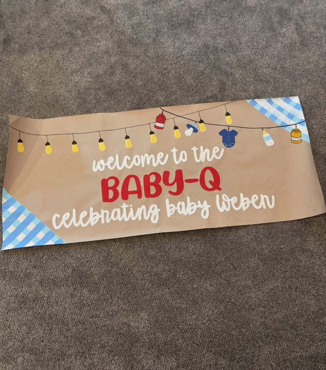 Baby Shower Banner - Custom (35” tall)